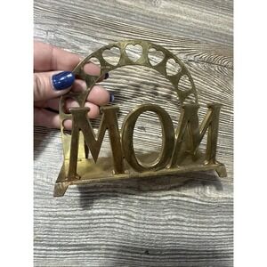 Vintage Russ Brass Mom Napkin Holder Arch of Hearts